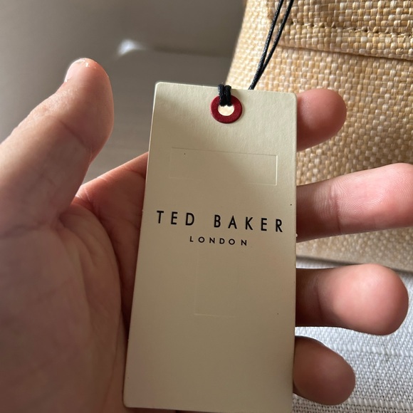 Ted Baker London Straw Mini Top Handle Bag Gold Swirl Clasp Crossbody - Picture 3 of 6